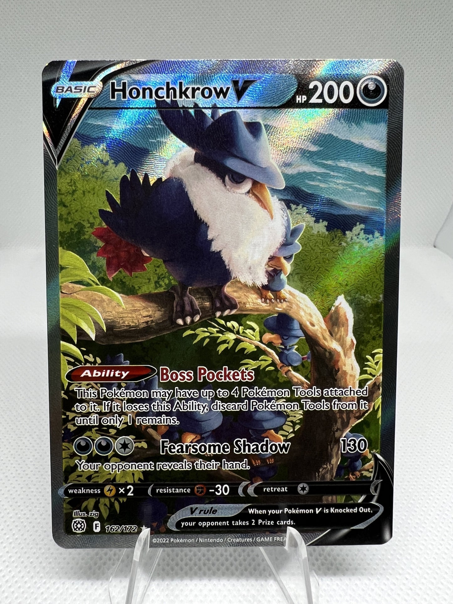 Honchkrow V #162/172 Alternate Full Art Pokemon Brilliant Stars TCG