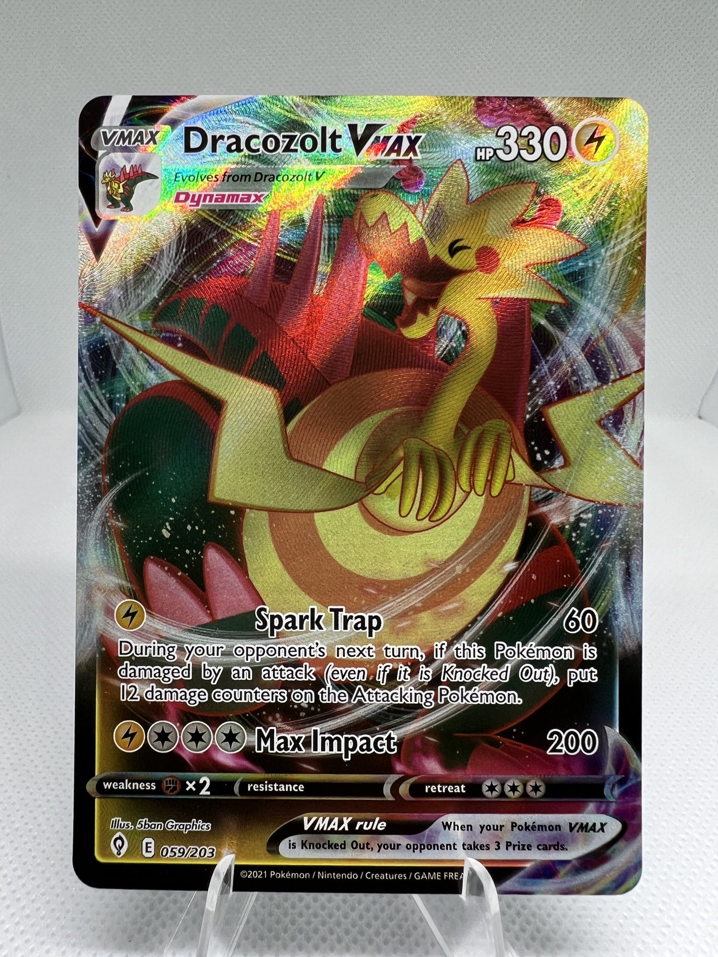 Dracozolt VMAX 059/203 Ultra Rare Evolving Skies Pokemon TCG