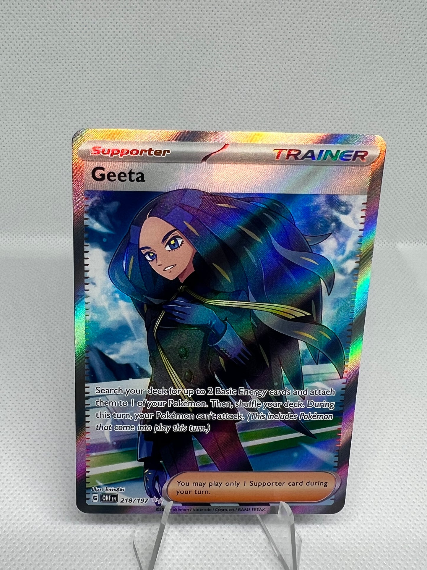 Geeta 218/197 S&V Obsidian Flames Full Art Ultra Rare Holo Trainer Pokémon