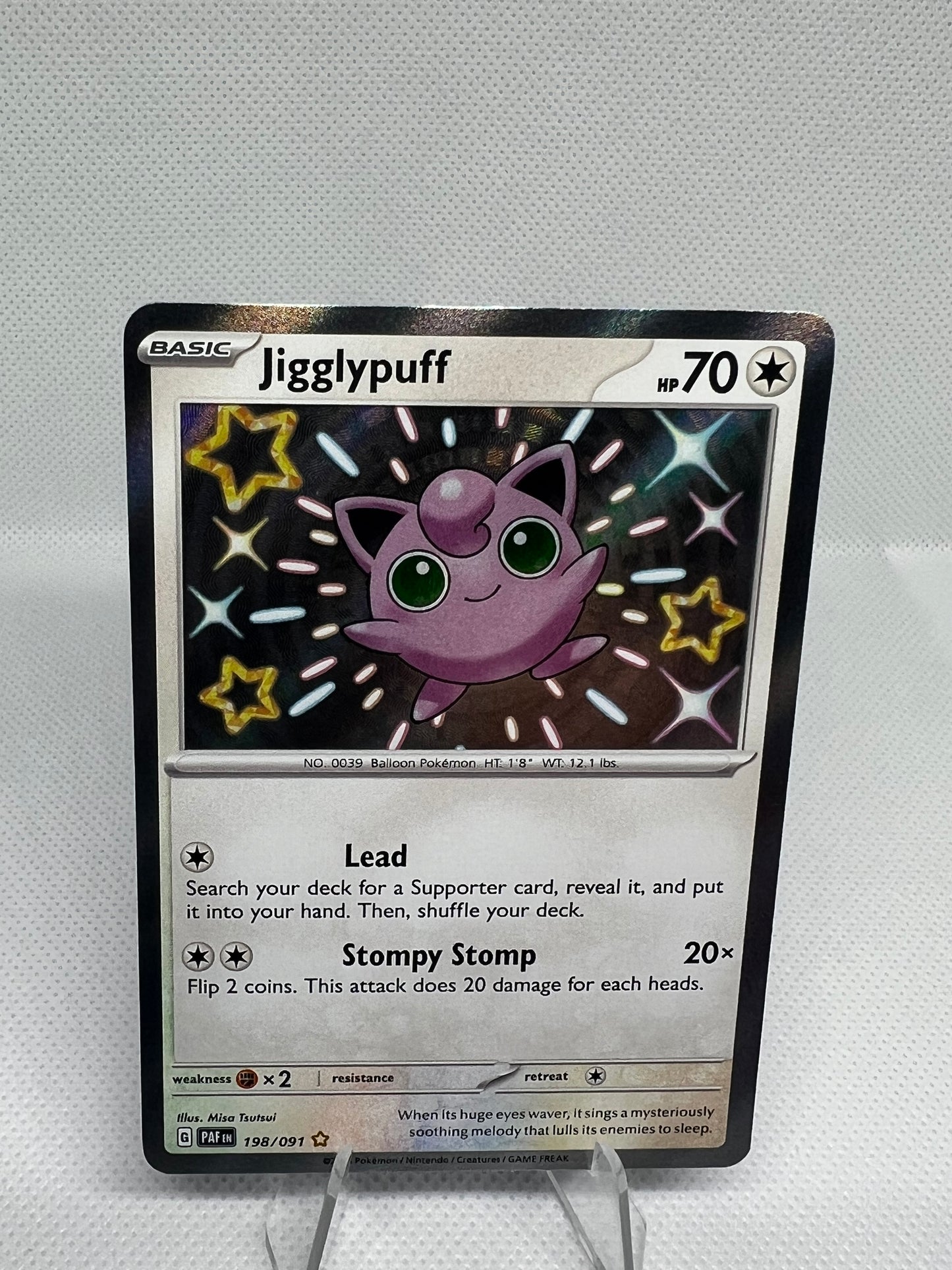 Jigglypuff 198/091 Shiny Rare Paldean Fates Pokemon TCG