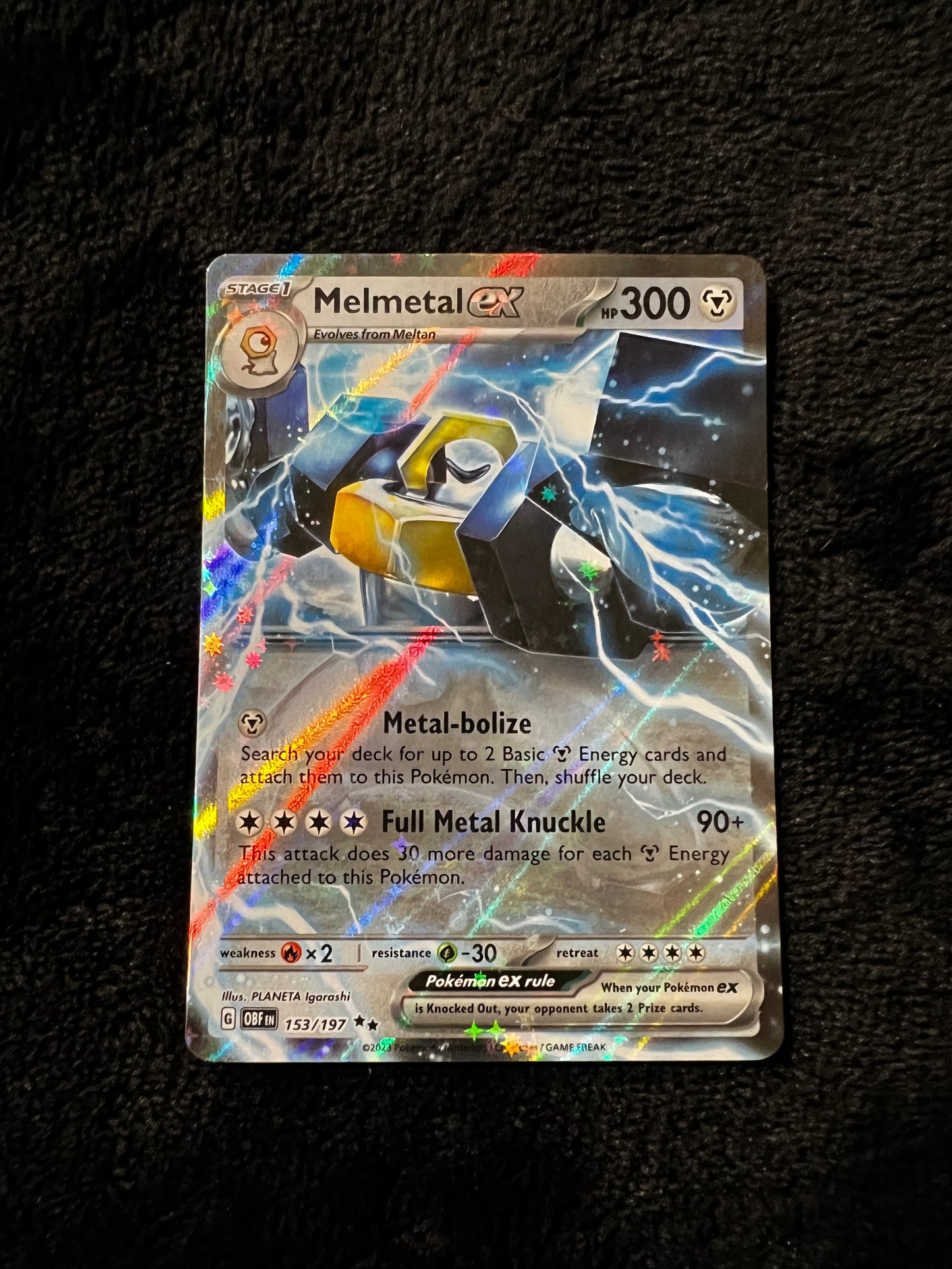 OBSIDIAN FLAMES MELMETAL EX DOUBLE RARE 153/197