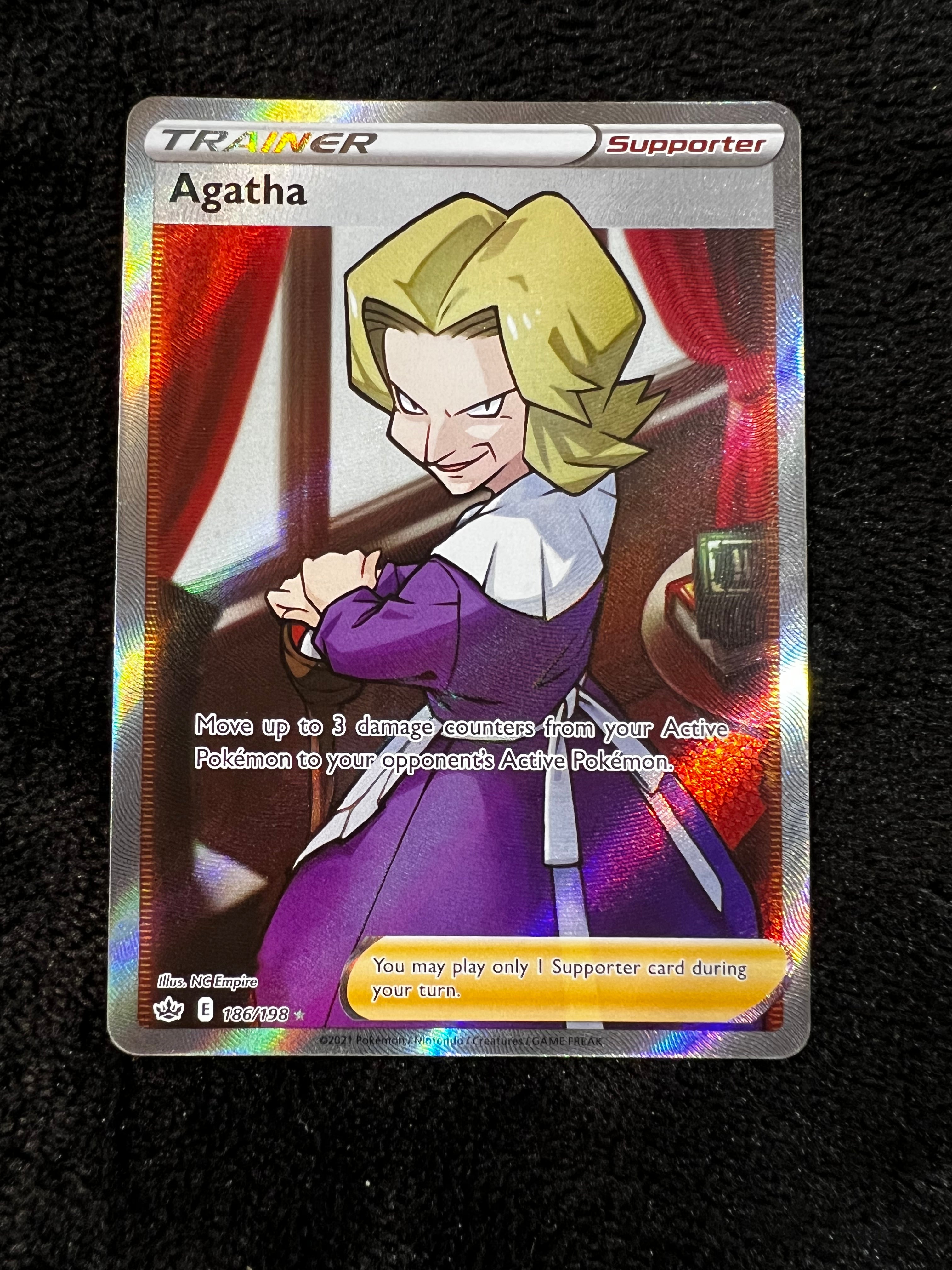 agatha pokemon card value Agatha (Full Art) 186/198 Ultra Rare Chilling Reign Pokemon TCG – Poke-Sky zone