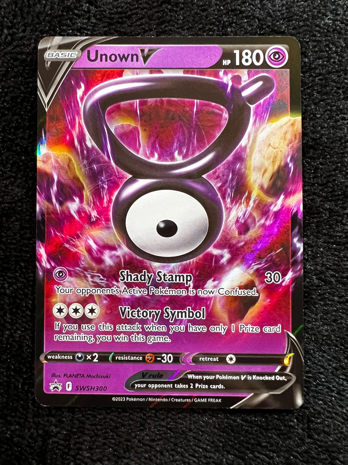 Unown V SWSH300 Black Star Promo NM