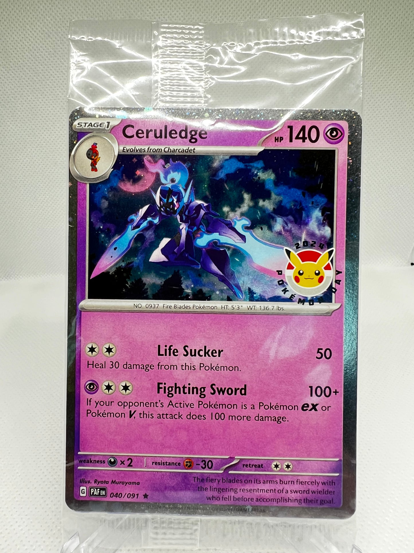 Ceruledge 040/091 Pokemon Day 2024 Stamp Rare Promo Sealed