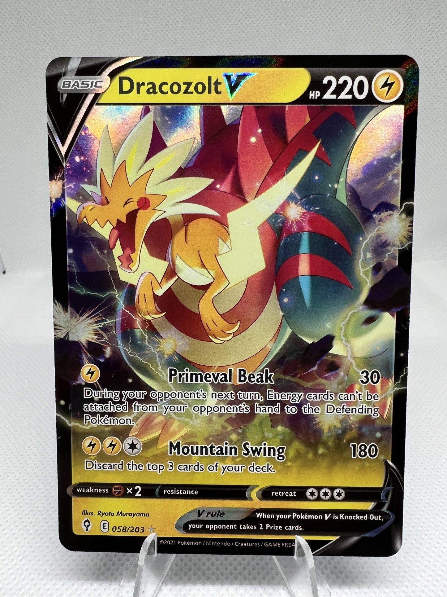 Dracozolt V 058/203 Ultra Rare - 2021 Pokemon Evolving Skies