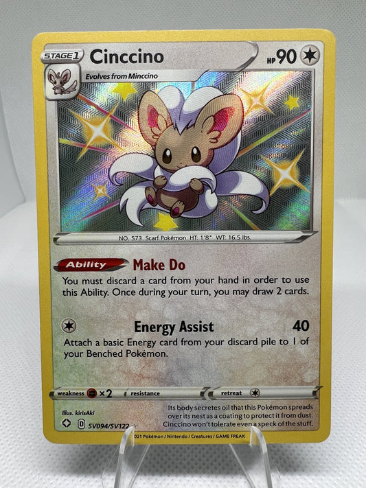 Cinccino SV094/SV122 Shining Fates Shiny Vault Shiny Holo Rare Pokémon Card