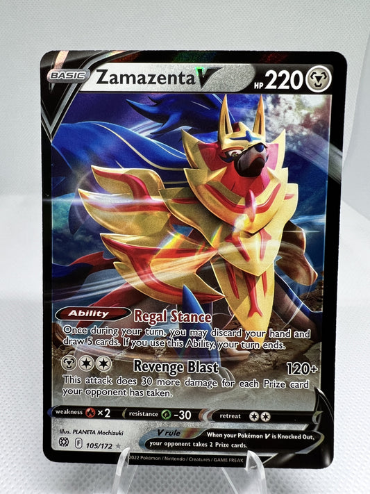 Zamazenta V Ultra Rare - 105/172 - Brilliant Stars Pokemon 2022