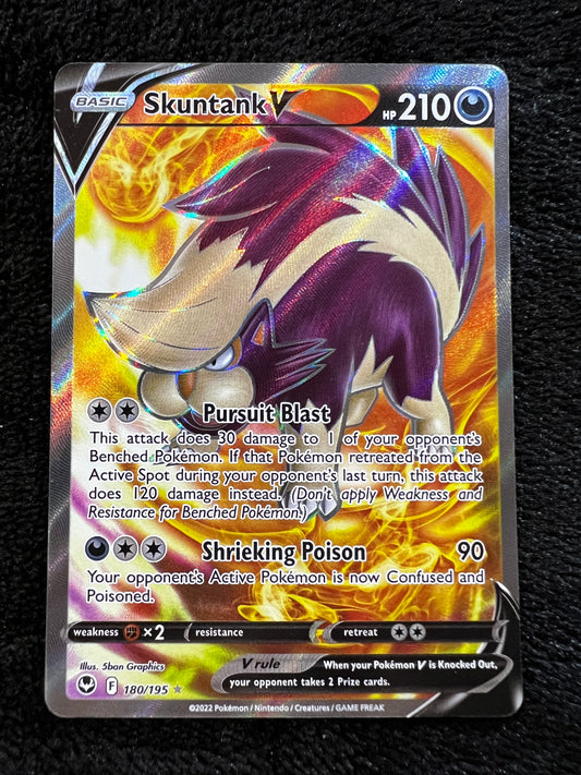 Skuntank V Full Art 180/195 Ultra Rare Silver Tempest Pokemon TCG
