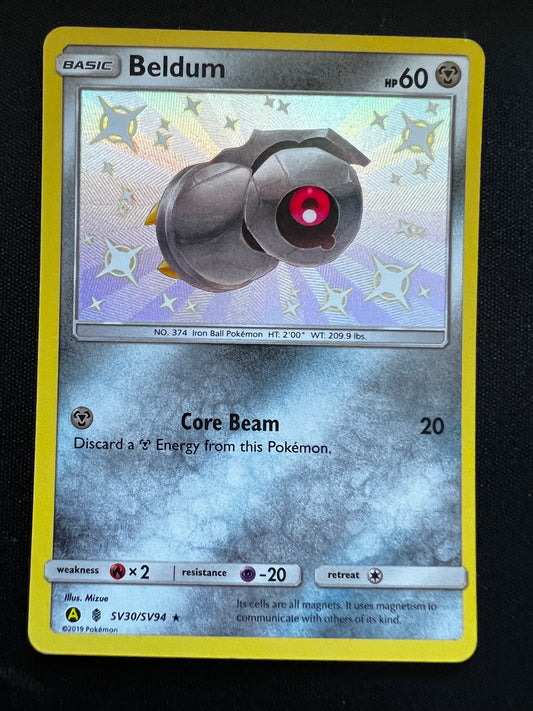 Beldum SV30/SV94 Shiny Holo Rare Hidden Fates Pokemon TCG