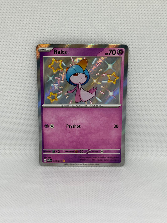 Paldean Fates Ralts Shiny Holo Rare 153/091