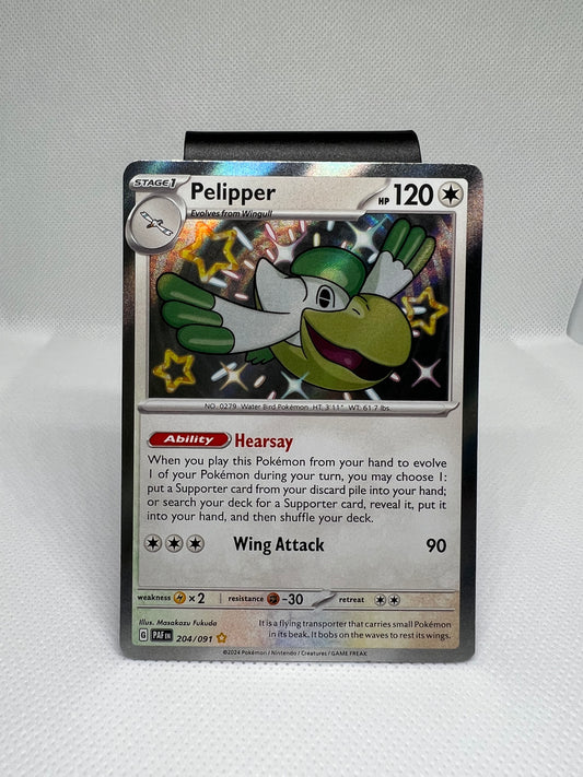 Pelipper 204/091 Shiny Holo Rare Paldean Fates Pokemon Card