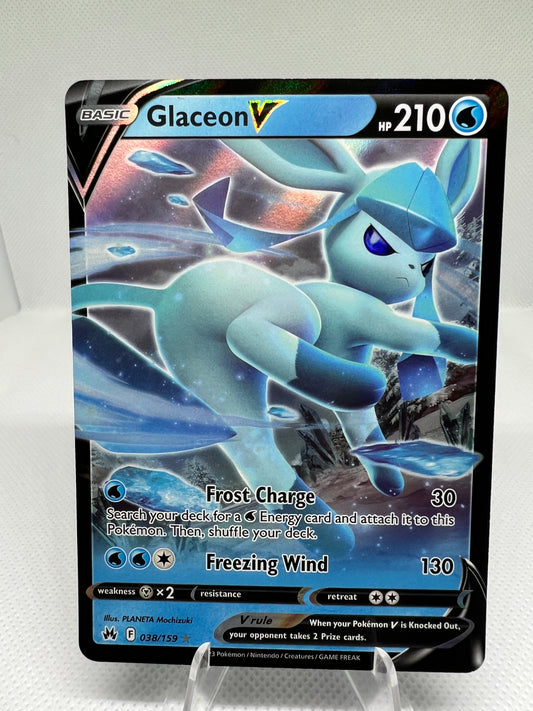 Glaceon V 038/159 Crown Zenith Ultra Rare Pokemon Card